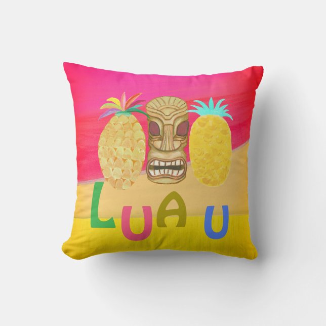 Heiß Rosa Luau Kissen (Vorderseite)