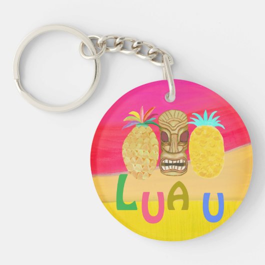 Heiß Rosa Luau Schlüsselanhänger (Vorderseite)