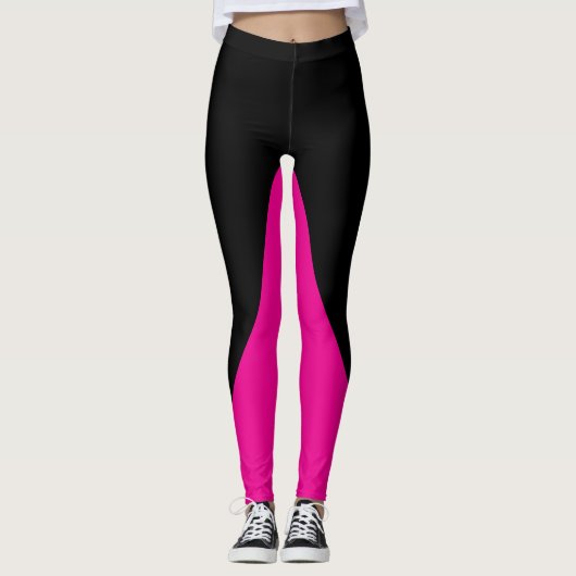Heiß rosa mit eigener Farbe Leggings (Vorderseite)