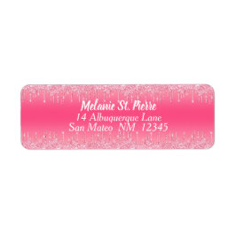 Heiß rosa mit silberfarbenen Glitzer-Tropfen