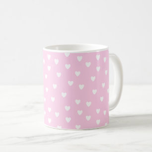Heiß rosa mit weißem Herzen Kaffeetasse