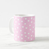 Heiß rosa mit weißem Herzen Kaffeetasse (Vorderseite Links)