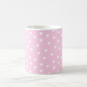 Heiß rosa mit weißem Herzen Kaffeetasse (Mittel)