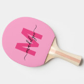 Heiß rosa Moderner Name Girl Monogram Tischtennis Schläger (Seitenansicht)