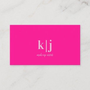Heiß Rosa Monogram Makeup Artist Visitenkarte
