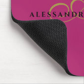 Heiß Rosa Monogramm Gold Schwarz Minimalistisch Mo Mousepad (Ecke)