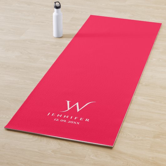 Heiß rosa Monogramm und Name Yoga Mat Yogamatte (Beispiel)