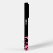 Heiß rosa Musikernotizen auf schwarz Case-Mate iPhone Hülle (Rückseite / Rechts)