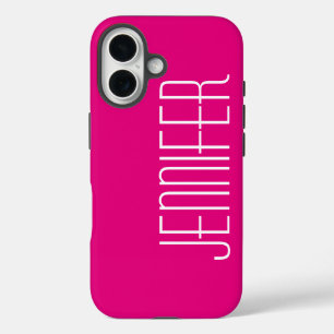 Heiß rosa oder wählen Sie Ihre Farbe, Minimalistis iPhone 16 Hülle