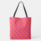Heiß rosa, orange islamisches Mosaik-Zickzack Must Tasche (Rückseite)
