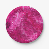 Heiß Rosa Pailletten Pappteller (Vorderseite)