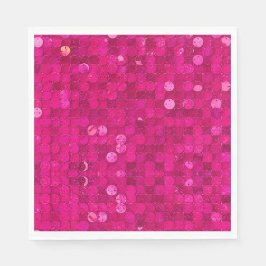 Heiß Rosa Pailletten Serviette (Vorderseite)