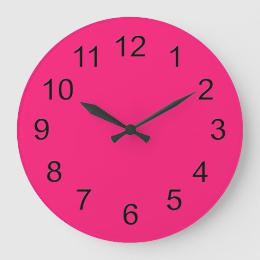 Heiß rosa Retro farbenfroh, modern, solide Farbe Große Wanduhr (Vorderseite)