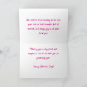 Heiß rosa Rose - Personalisierte Muttertagskarte Karte (Innenseite)