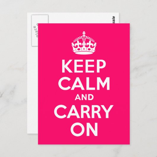 Heiß rosa Ruhe bewahren und weiter tragen Postkarte (Vorne/Hinten)