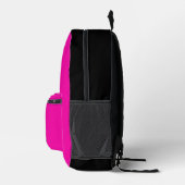 Heiß rosa Schwarz Monogramm Bedruckter Rucksack (Rechts)