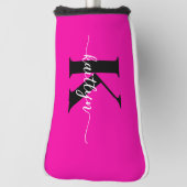 Heiß rosa Schwarz Monogramm Golf Headcover (Rotieren 90)