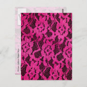Heiß rosa/schwarze Spitzenansicht Postkarte (Vorne/Hinten)