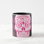 Heiß rosa Schwarzer Zucker Rose Gothic Grunge Tasse (Zentrum)