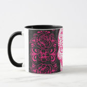 Heiß rosa Schwarzer Zucker Rose Gothic Grunge Tasse (Links)