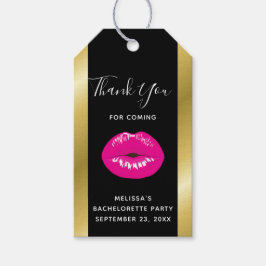 Heiß rosa Shiny Lippen auf schwarz Geschenkanhänger