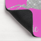 Heiß rosa Silver Unicorn Sparkle anpassbar Mousepad (Ecke)