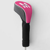 Heiß Rosa Skript Monogrammiert Golf Headcover (angewinkelt)