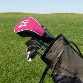 Heiß Rosa Skript Monogrammiert Golf Headcover (In SItu)