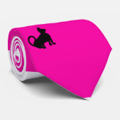 Heiß rosa Sommerbrauen Schwarze Katzen CricketDian Krawatte (Gerollt)