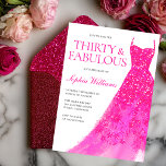 Heiß rosa Sparkle Dress 30. Geburtstag Party Einladung<br><div class="desc">Hot Pink Sparkle Dress 30. Geburtstag Party Dreißig & fabelhafte Einladung Variationen zu den Einladungen und passenden Gegenständen in unserem Shop</div>