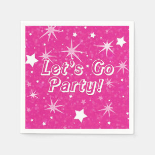 Heiß rosa Sparkle Stars Zum Geburtstag Party gehen Serviette