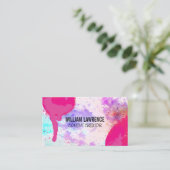 Heiß rosa Spray Paint | künstlerischer Hintergrund Visitenkarte (Stehend Vorderseite)