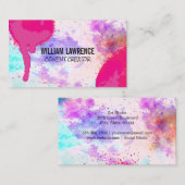 Heiß rosa Spray Paint | künstlerischer Hintergrund Visitenkarte (Vorne/Hinten)