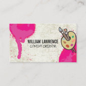 Heiß rosa Spray Paint | Paint Brush Art Visitenkarte (Vorderseite)