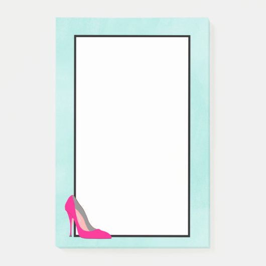 Heiß rosa Stiletto Post-it Klebezettel (Vorderseite)