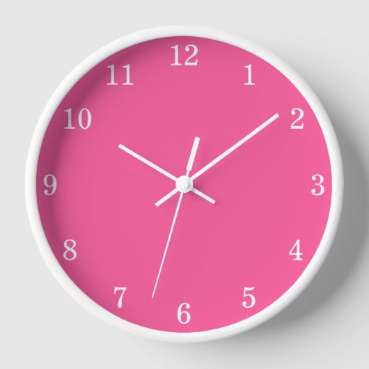 Heiß rosa Stilvolle Minimalistische Wall-Uhr Uhr (Vorderseite)