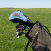 Heiß rosa und blau-sukkulente Sedum-Rosette Golf Headcover (In SItu)