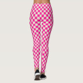 Heiß rosa und braun kariertes Muster Leggings (Rückseite)