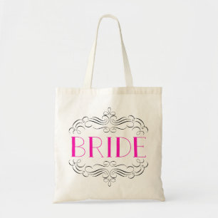 Heiß rosa und delikate Wirbel Hochzeit Tasche