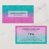 Heiß rosa und grün Glitzer ombre Visitenkarte (Vorne/Hinten)