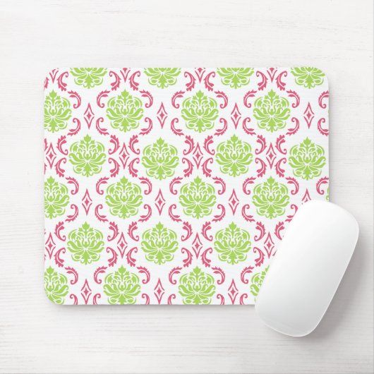 Heiß rosa und grüne Damaskus Mousepad (Mit Mouse)