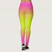 Heiß rosa und hellgelb Ombre Leggings (Rückseite)
