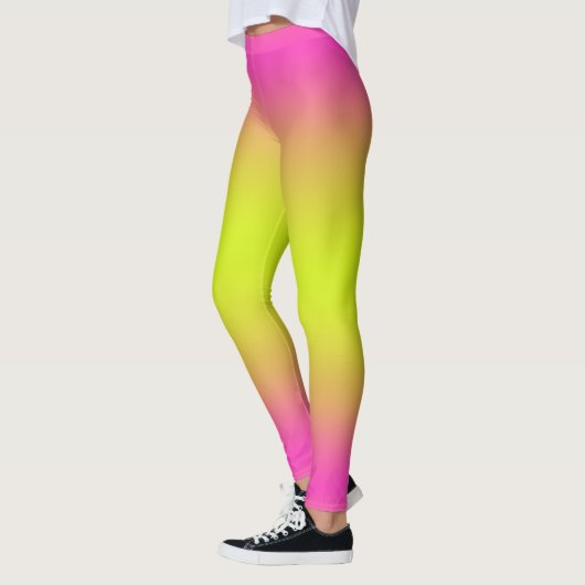 Heiß rosa und hellgelb Ombre Leggings (Links)