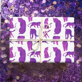 Heiß rosa und Lila Löwen, Tiger Geschenkpapier Set