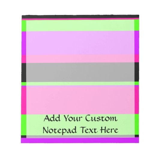 Heiß rosa und Lila Tonstreifen Modernes Design Notizblock (Vorderseite)