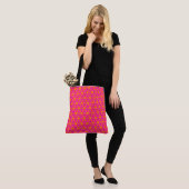 Heiß rosa und orange islamisches Mosaikmuster Tasche (Am Model)