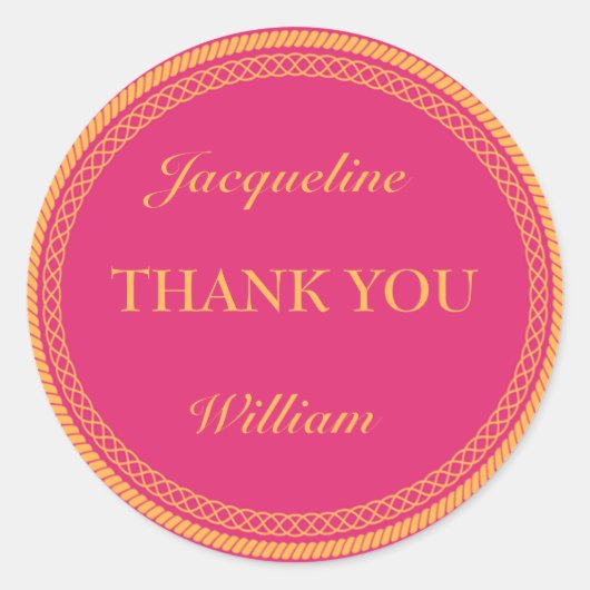 Heiß rosa und orangefarbene Leuchtmittel / Neoneti Runder Aufkleber (Vorderseite)