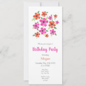 Heiß rosa und orangefarbenes Blumenmotiv Einladung (Vorderseite)