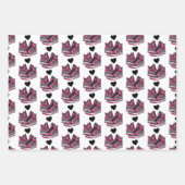Heiß rosa und schwarz Glitzer Sneaker Ball Geburts Geschenkpapier Set (Vorderseite 3)