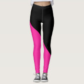 Heiß rosa und schwarz leggings (Vorderseite)